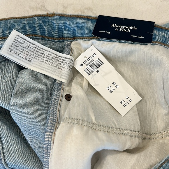 Abercrombie & Fitch NWT women's The 4" Mom Short Curve Love Size 36/22 High Rise - Picture 6 of 14